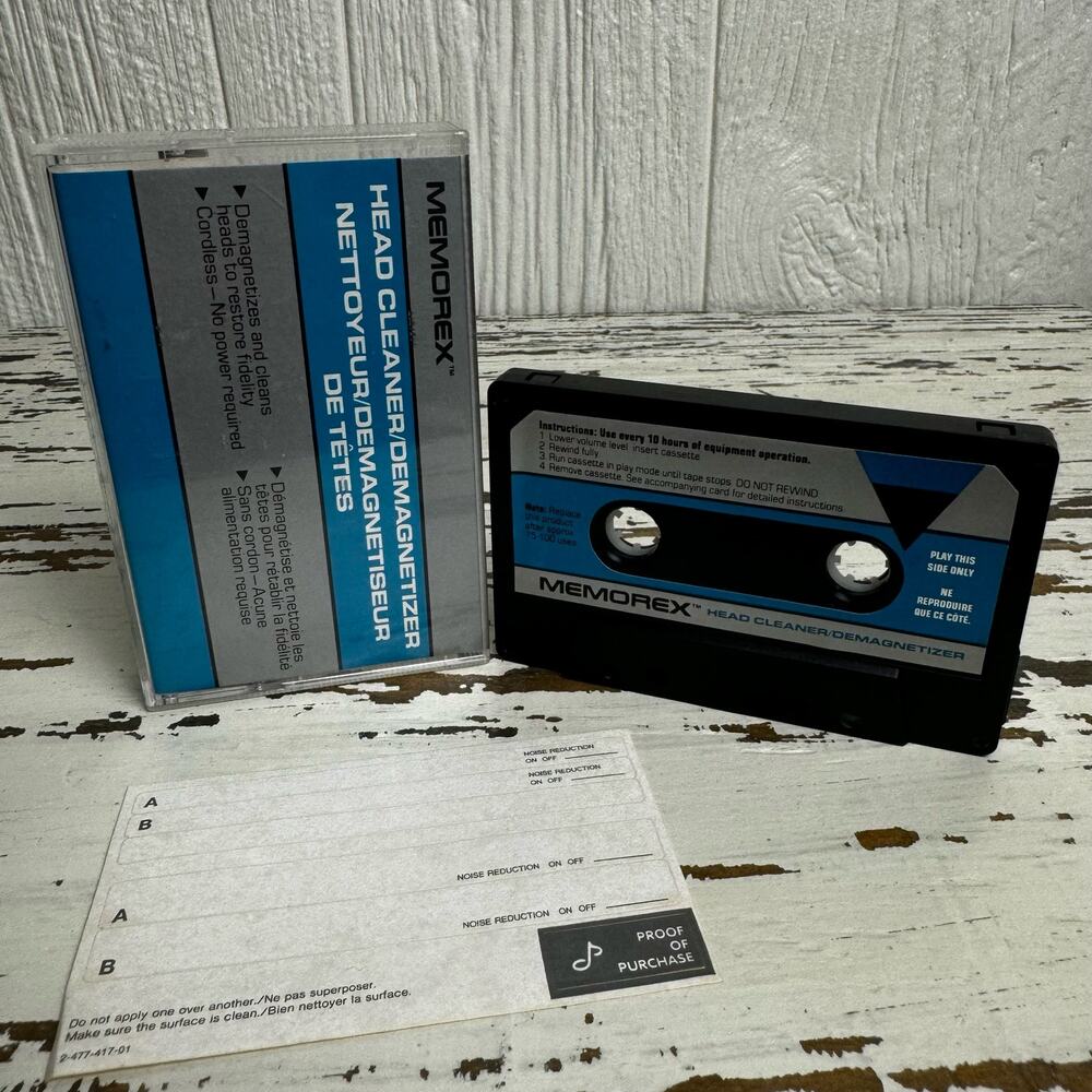 Memorex Cassette Head Cleaner Demagnetizer Memtex Products Vintage No Power Req - Picture 6 of 6